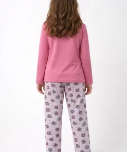 Alternative view of Conjunto Inverno Infantil Feminino em Malha PV Blusa lisa Calça Estampada