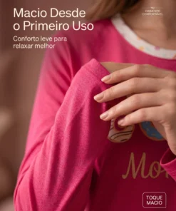 Conjunto Feminino Longo Em Malha Pv Donuts Good Morning - Imagem 4